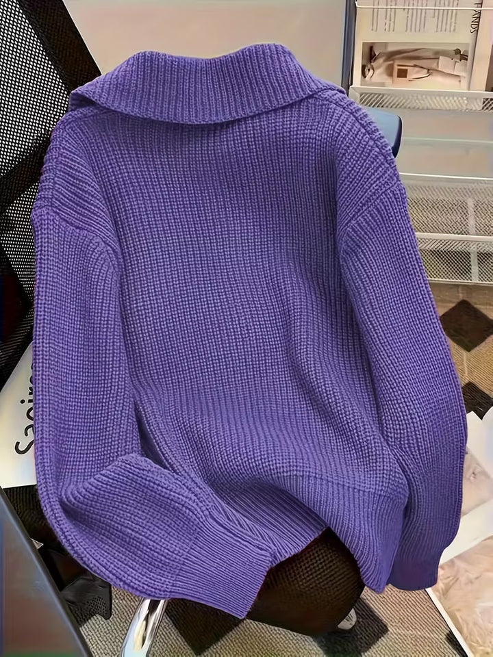 Agnetha - Knitted Sweater With Large Buttons