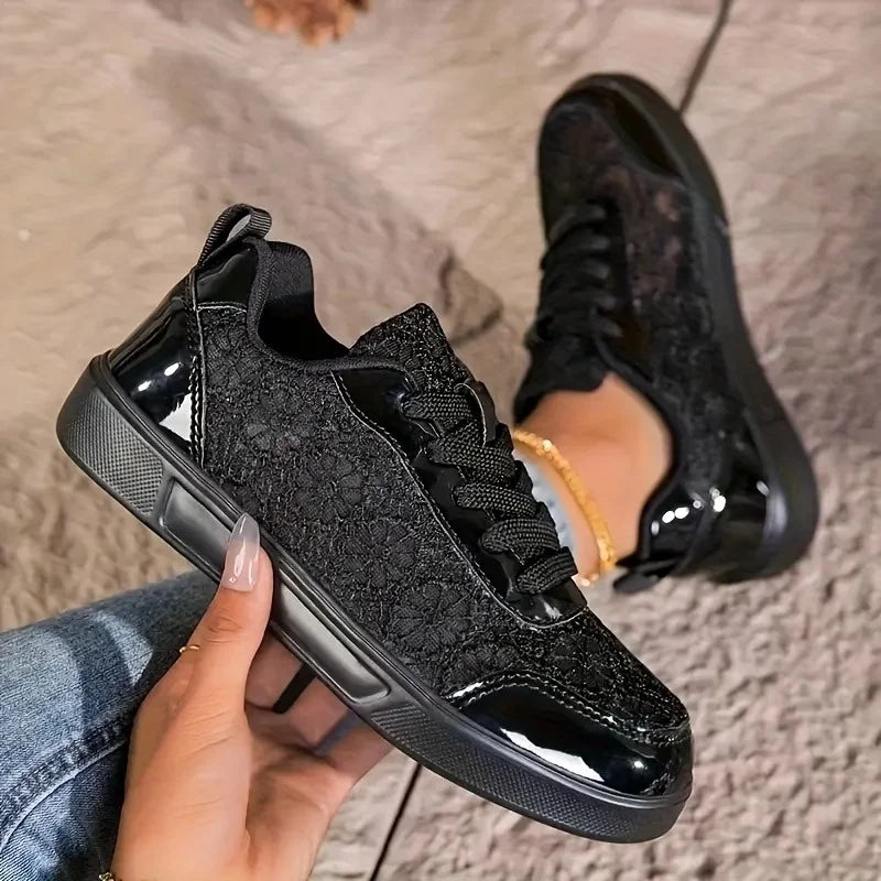 Liena - Floral Lace-Up Sneakers