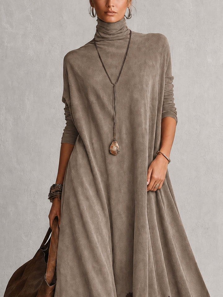 Opheuta - Long Sleeve Maxi Dress With Vintage Style
