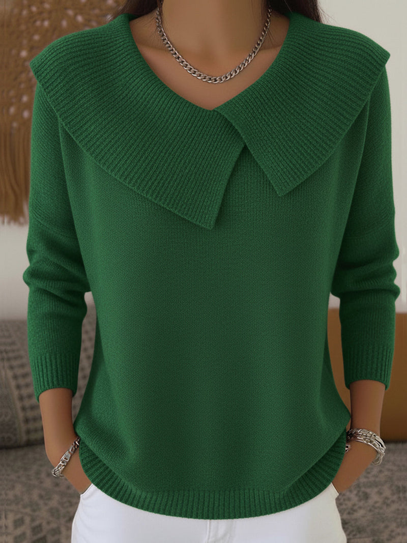 Jitka - Knitted Sweater with Sailor Style Collar