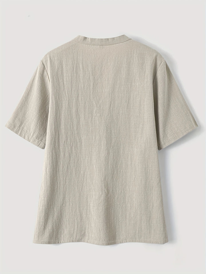 Nerida - Fashionable V-neck And Short Sleeve Blouse