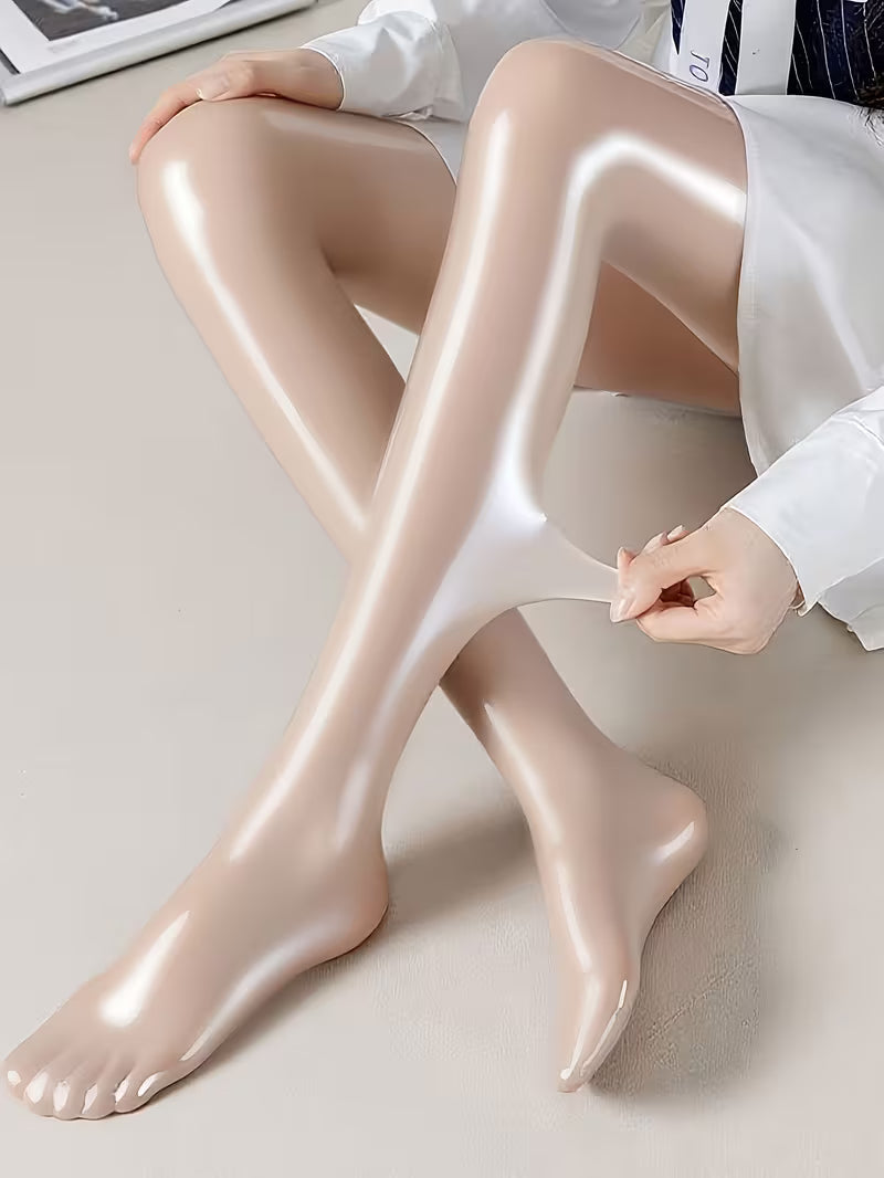 Bekah - High Shine Stretch Footed Tights
