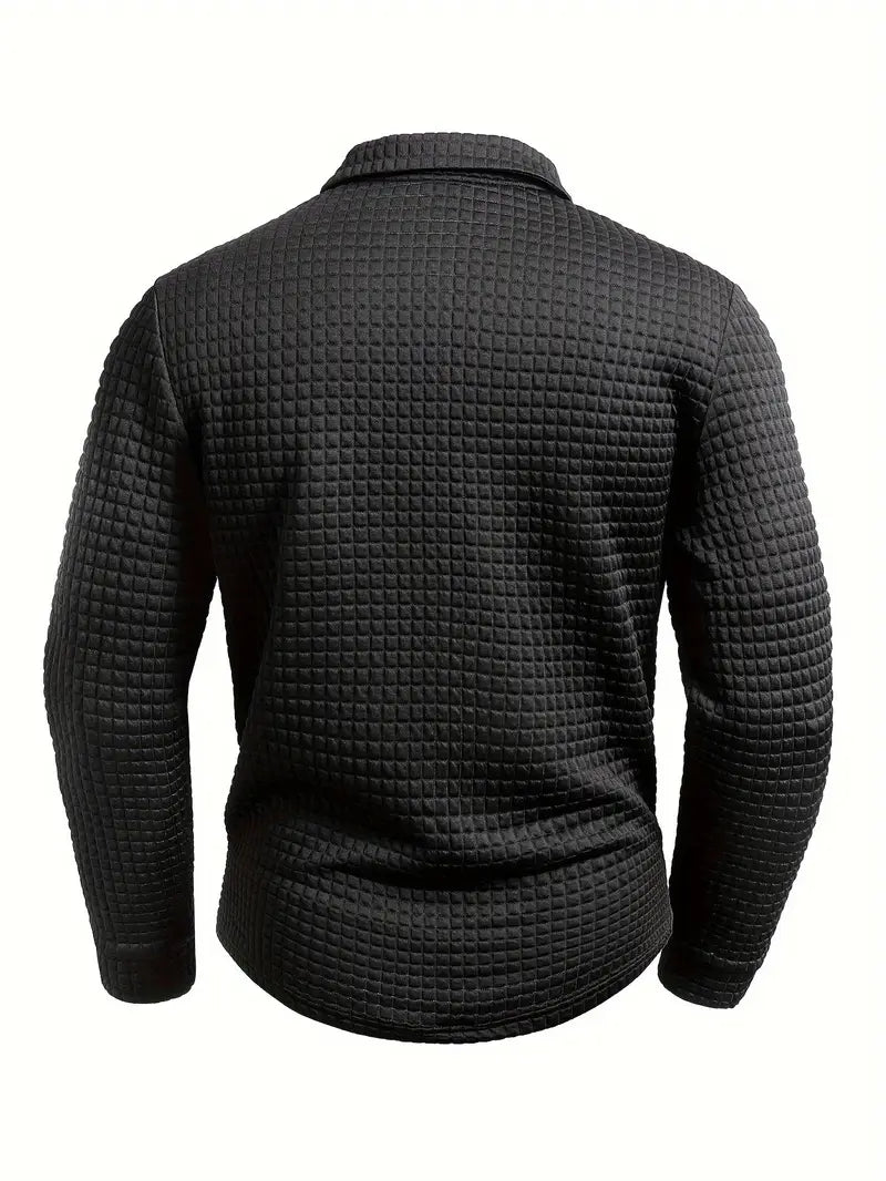 Hughes - Casual Thick Knit Button-Up Shirt