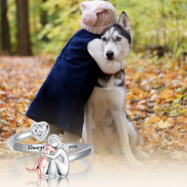 PawRing - Adjustable Silver Dog Ring