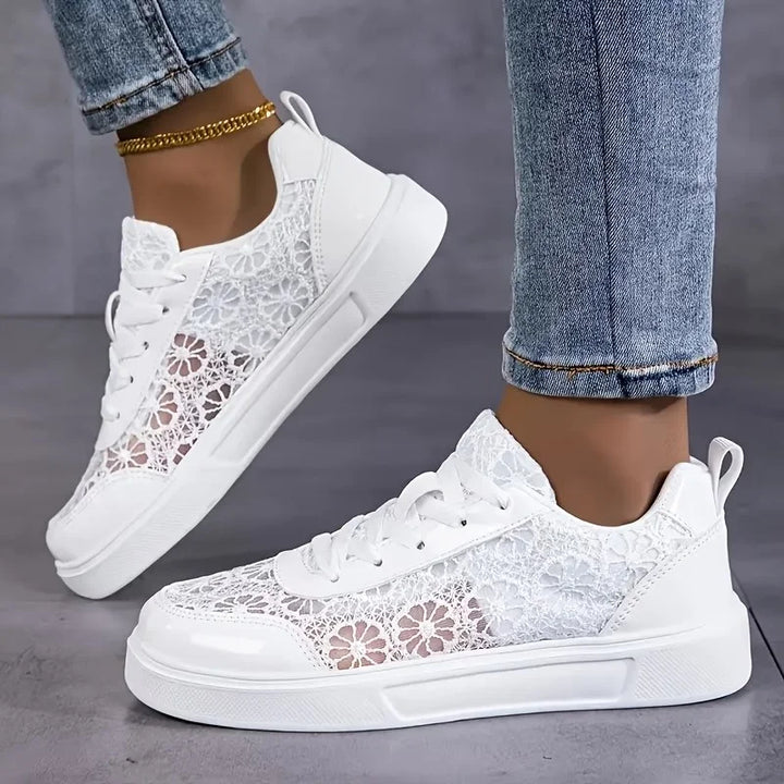 Liena - Floral Lace-Up Sneakers