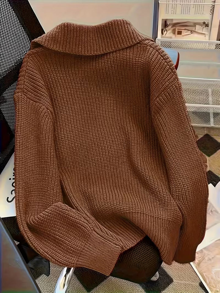 Agnetha - Knitted Sweater With Large Buttons