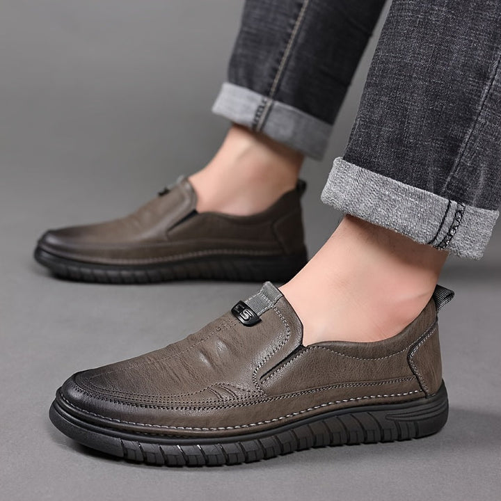 Shyjecast - Slip On Shoes With Stitching and Textured Soles