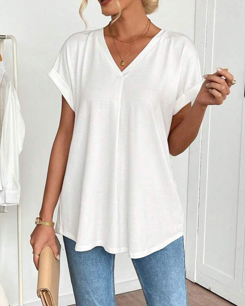 Enya - Short Sleeve T-Shirt with Plated Back