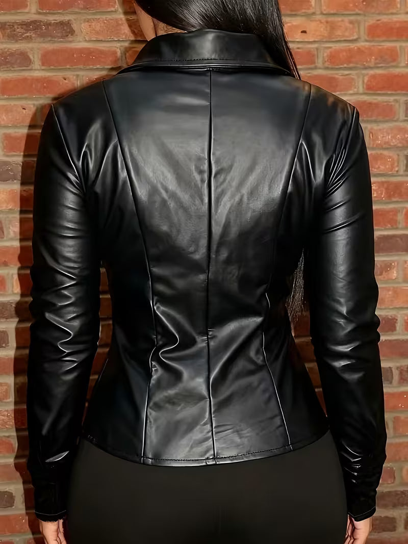 Celita - Leather Jacket With Front Pockets