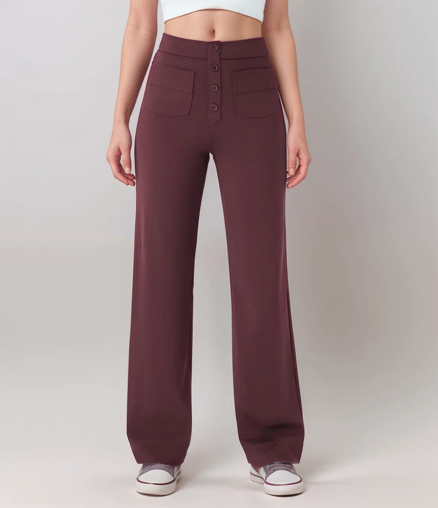 Elke - High Waist Elastic Trousers