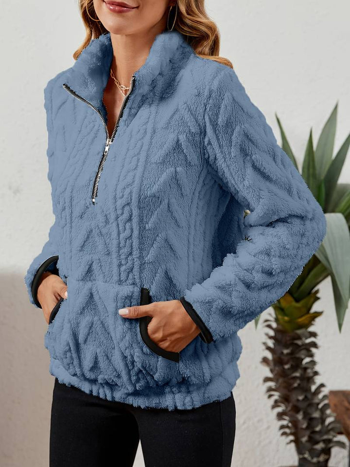 Naama - Half-Zip Stylish Sweater With Pocket