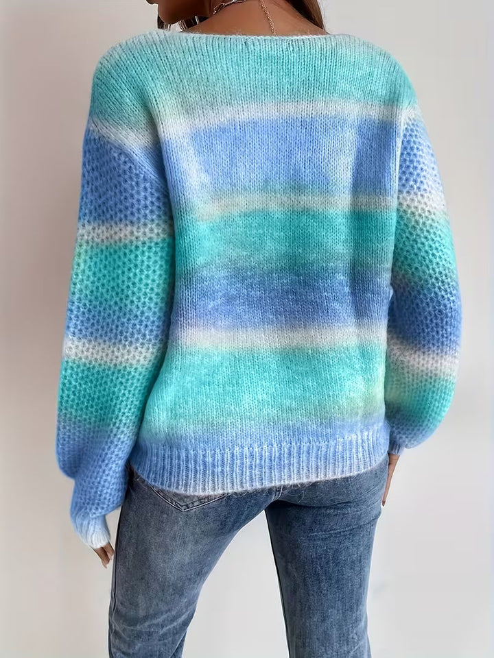 Orianena - Knitted Sweater With Gradient Colors