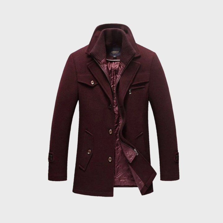 Sabron - Quilted Wool Coat With Zip Front