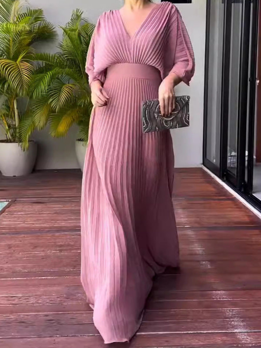 Valerija - Vibrant Pleated Maxi Dress