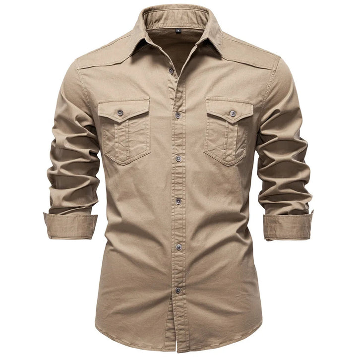 Norbwaldmir - Long Sleeve Cotton Shirt