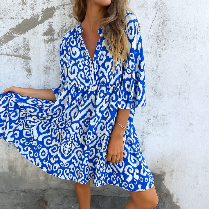 Shaffer - Elegant Dress With V-Neck