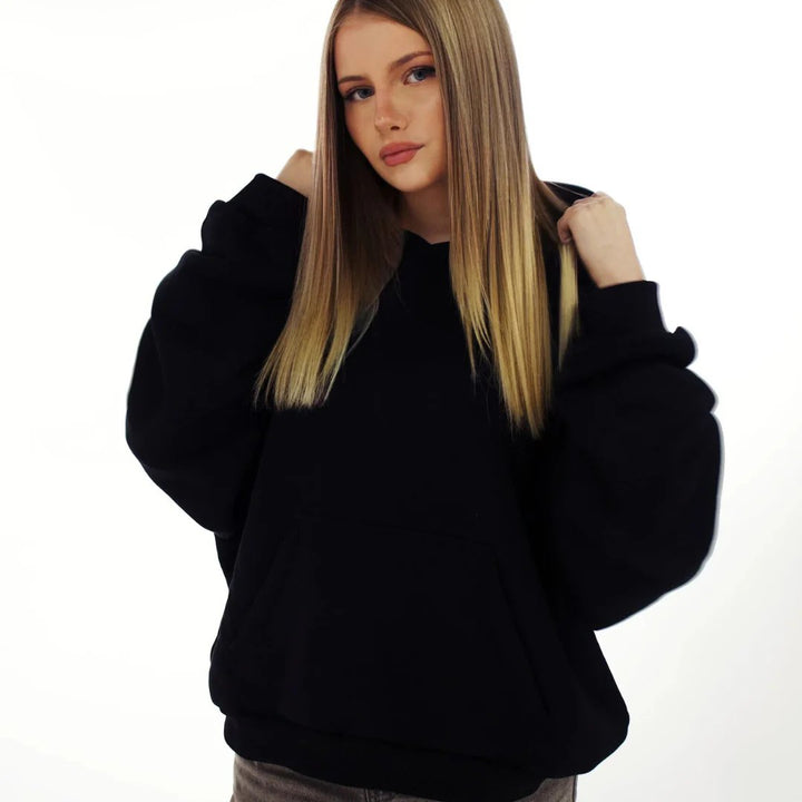 Yasmina - Backless Mesh Glitter Hoodie