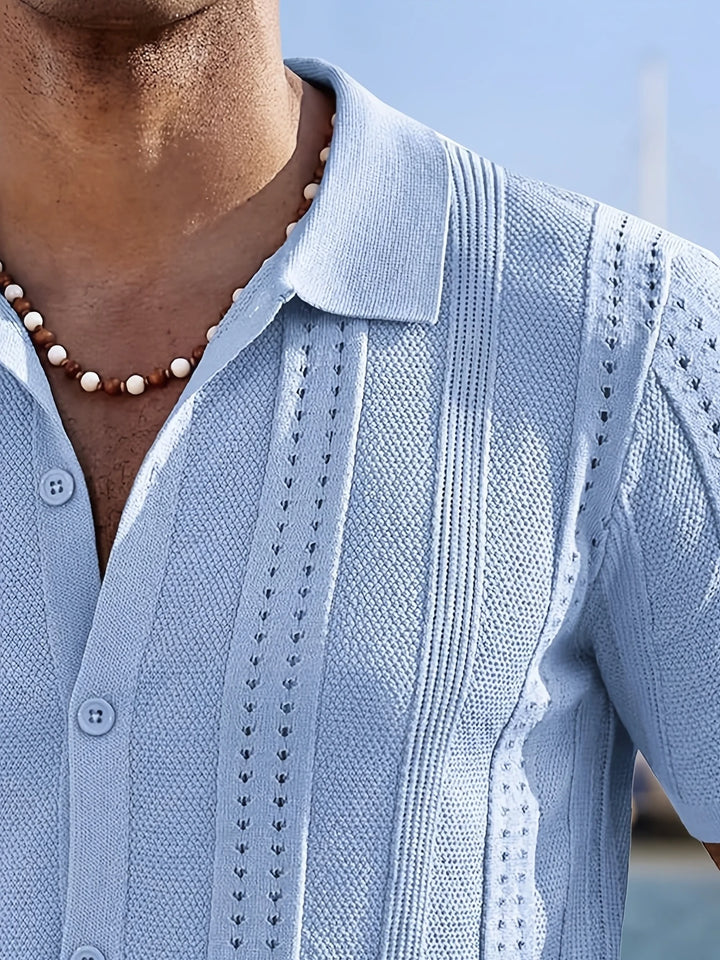 Semyon - Fashionable Intricate Pattern Knitted Shirt