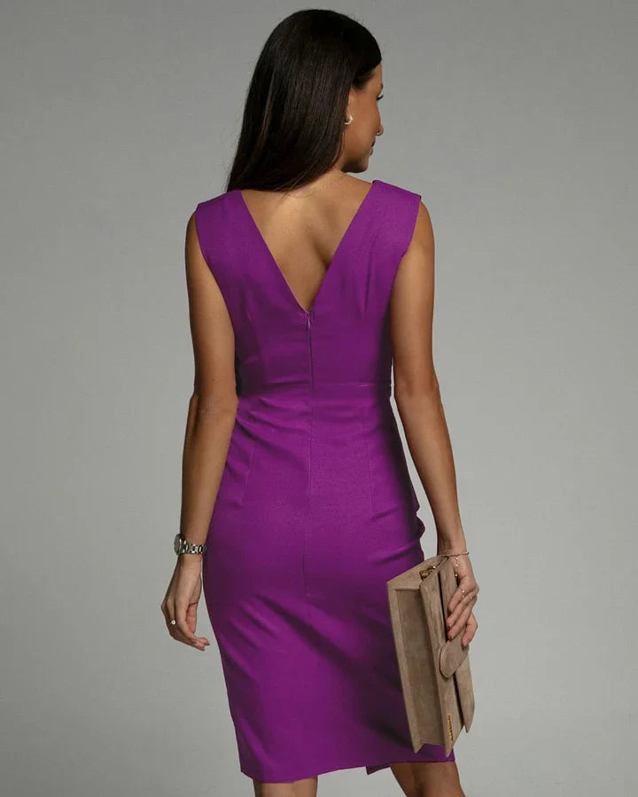 Sumitra - Elegant V Neck Mini Dress