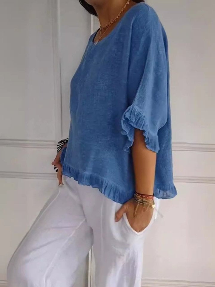 Pierrette - Elegant Cotton Blouse