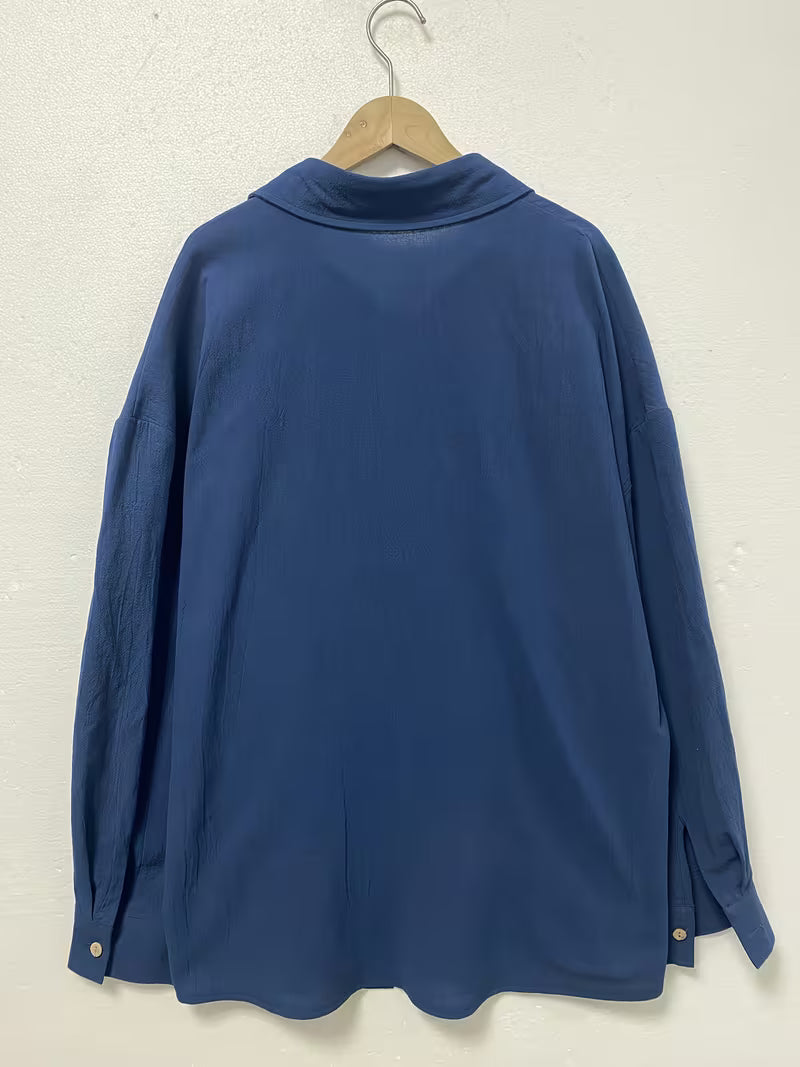 Seria - Long Sleeve Button-Up Collared Shirt