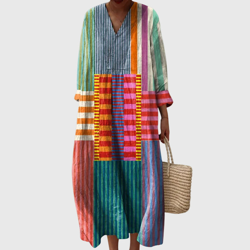 Elyana - Oversized V-Neck Midi Dress