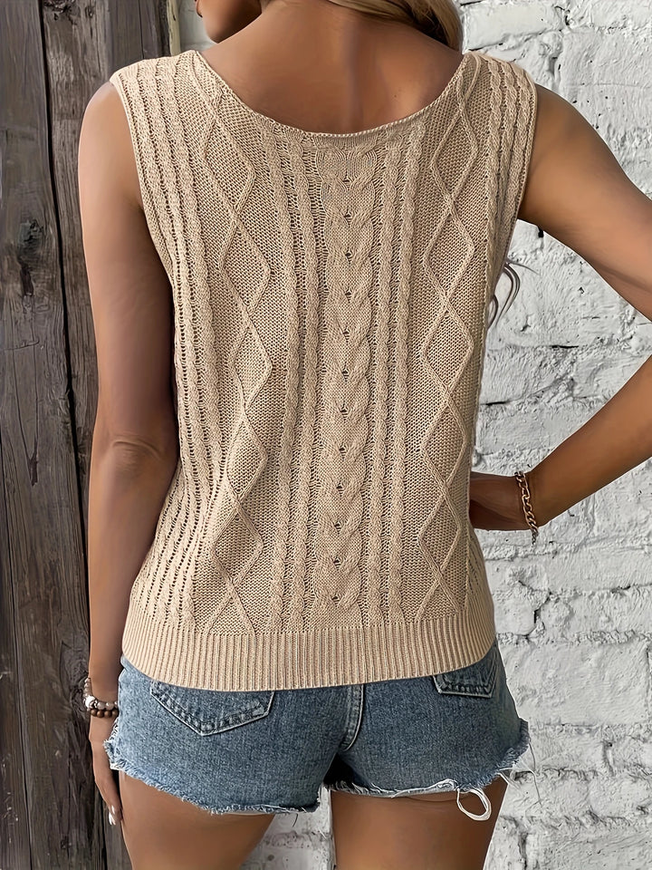Juno - Casual Sleeveless Top With V Neck