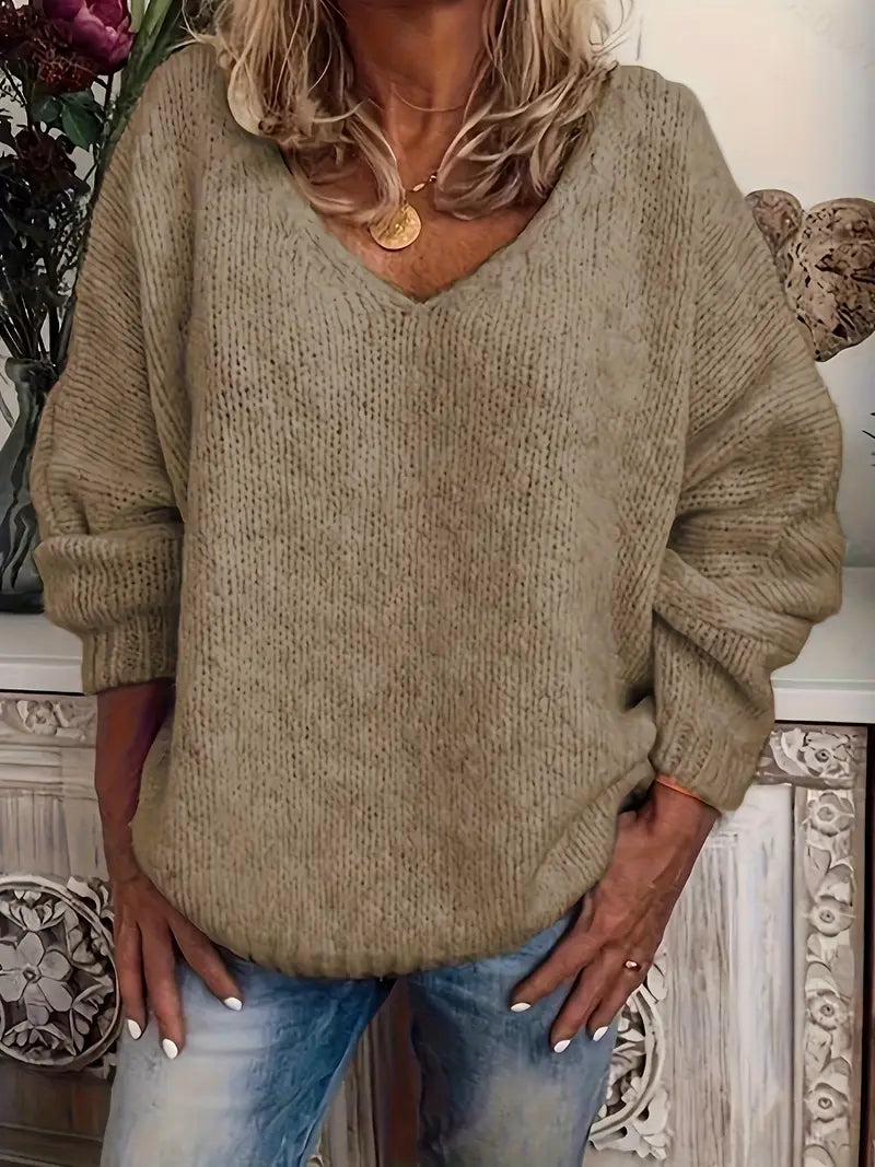 Schmidt - Casual Long Sleeve Sweater With V-Neck