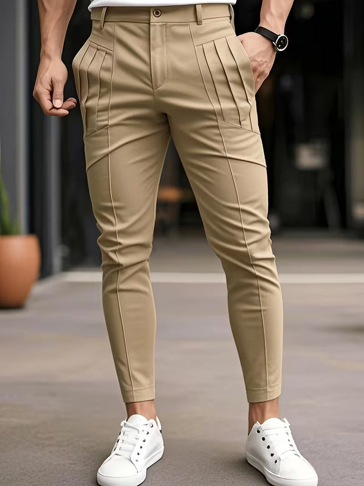 Baldon - Slim-Fit Pleated Pocket Trousers
