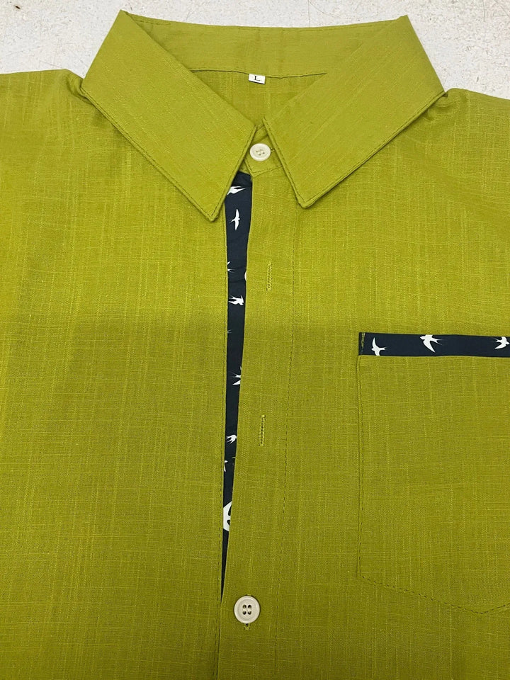 Trofim - Elegant Cute Bird Print Shirt