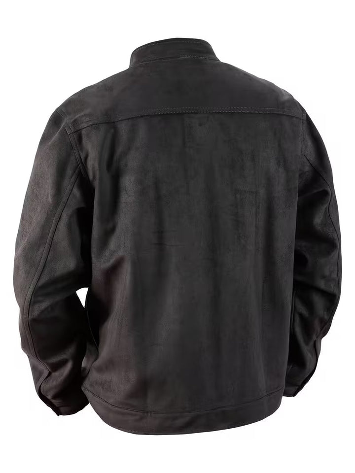 Lucrira - Suede Jacket With Dual Front Pockets