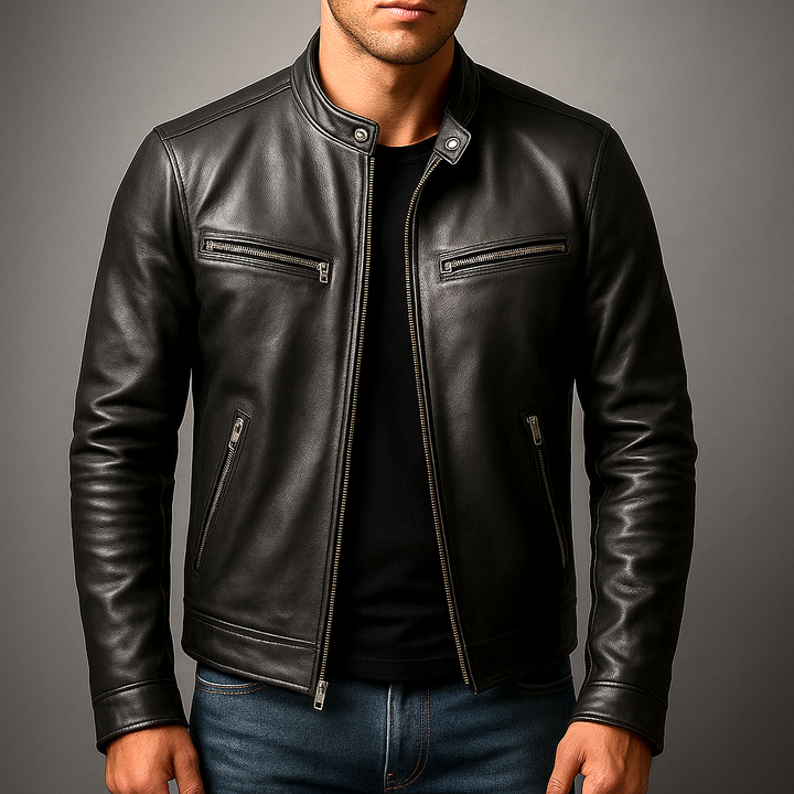 Jaromir - Vintage Leather Jacket With Zipper