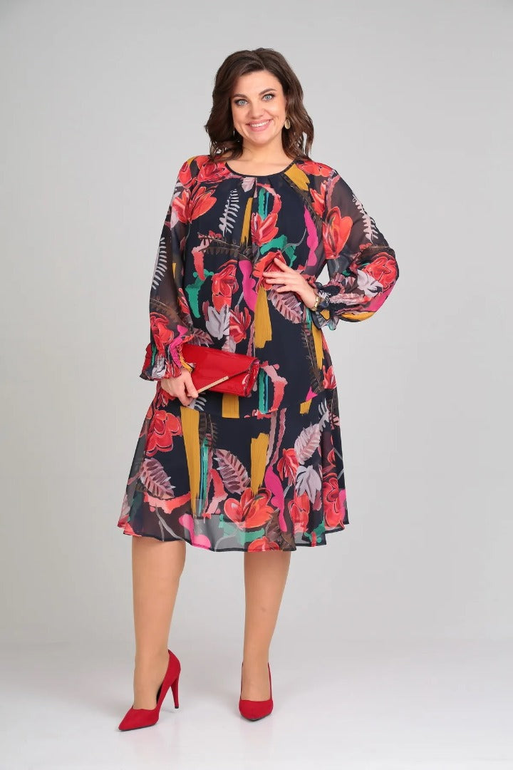 Vinoshika - Elegant Floral Dress