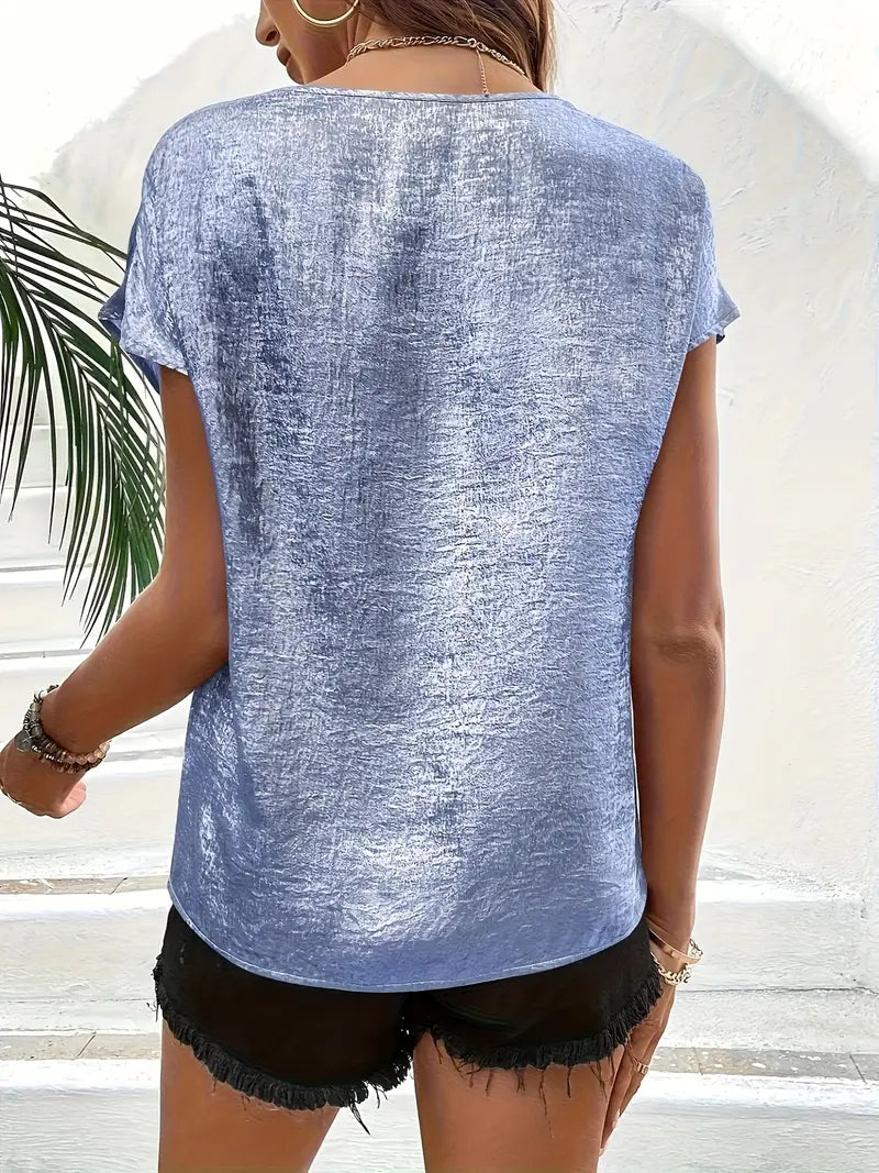 Erifyli - Elegant V-Neck Blouse