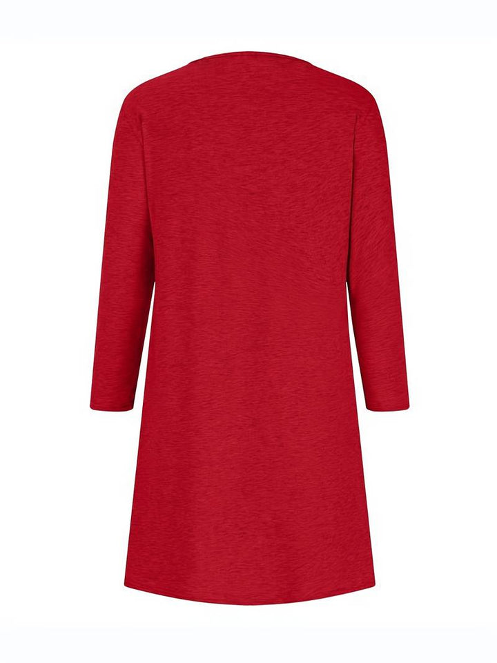 Alinor - Casual Plaid Patchwork Long Sleeve Dress