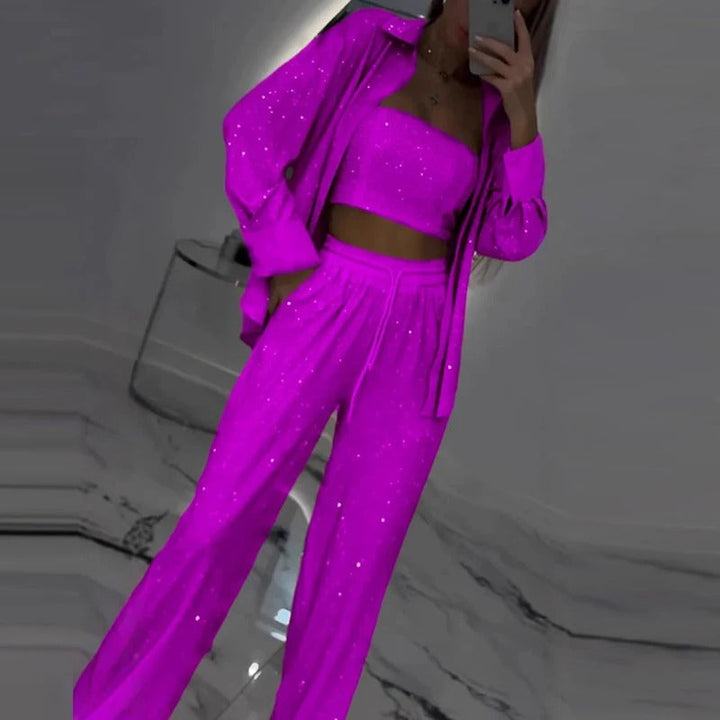 Vanilla -  Sequins Shiny Three Piece Set