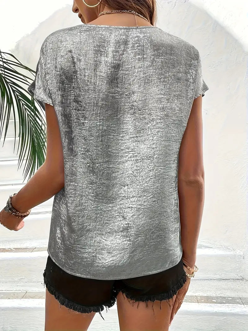 Erifyli - Elegant V-Neck Blouse