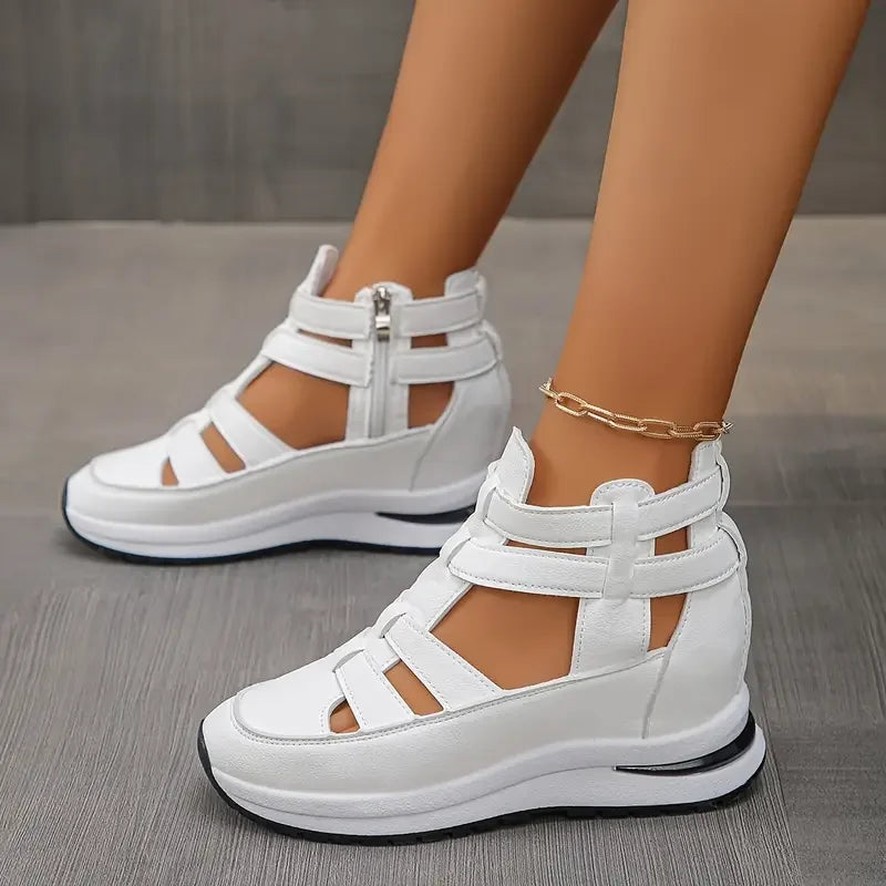 Souad - Stylish Lightweight Wedge Sandal With Side Zipper