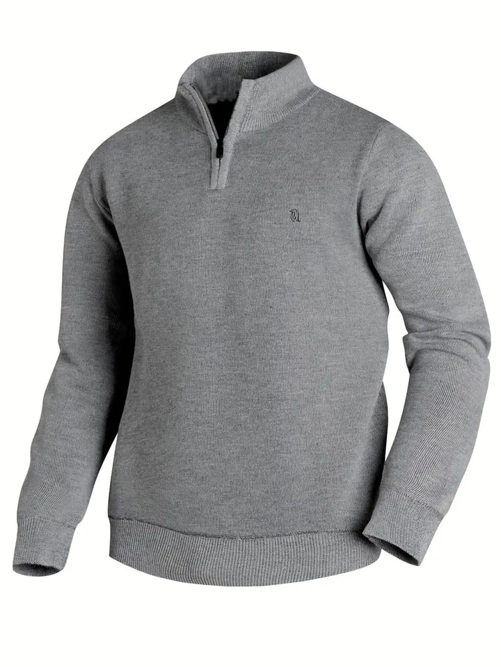 Aryan - Casual Knitted Zip Up Sweater