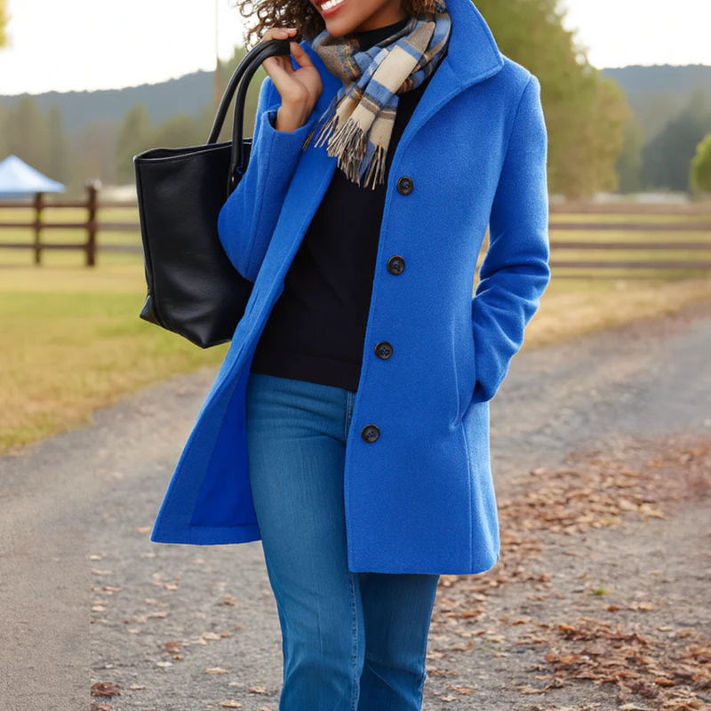 Quendra - Long Sleeve Button Up Coat