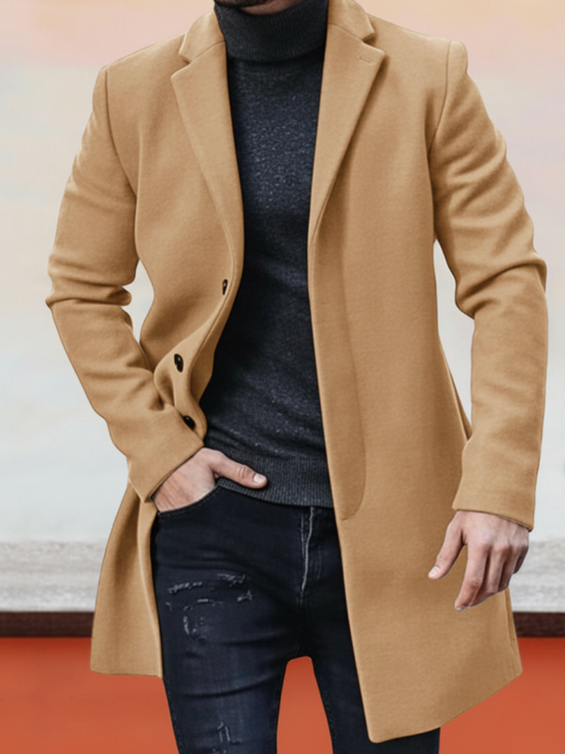 Bauman - Elegant Long Coat With Button