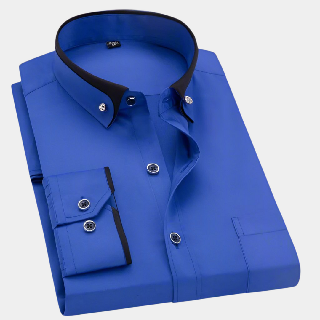 Daarik - Long Sleeve Contrast Collar Dress Shirt