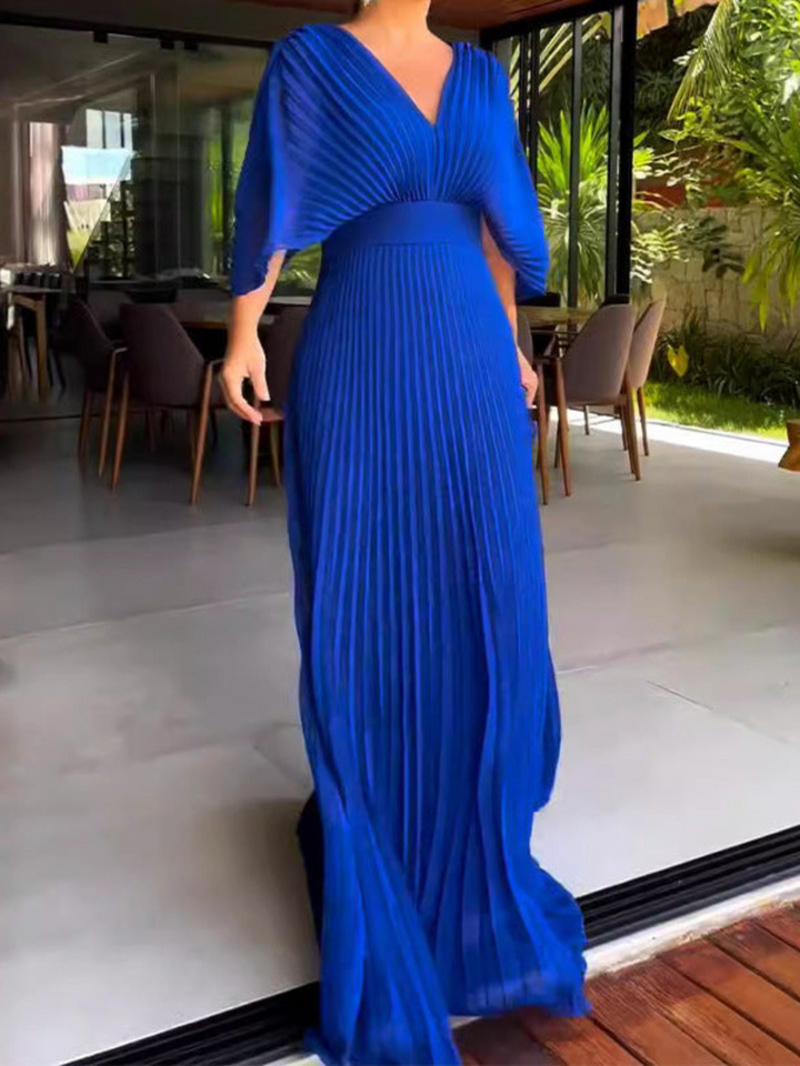 Valerija - Vibrant Pleated Maxi Dress