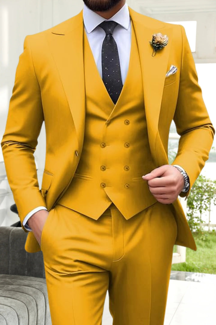 Gremist - Peak Lapel Slim Fit 3 Piece Suits