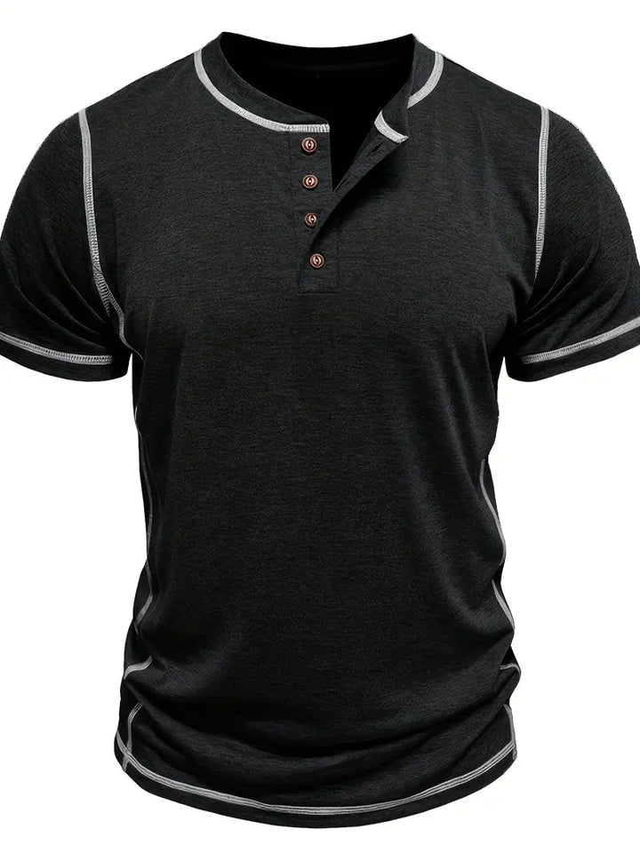 Orazio - Short Sleeve T Shirt With Button