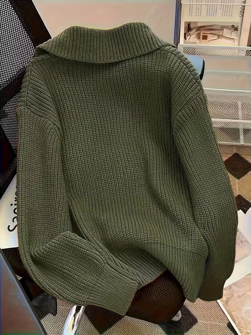 Agnetha - Knitted Sweater With Large Buttons