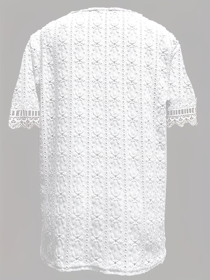 Rickea - Elegant Short Sleeve Blouse
