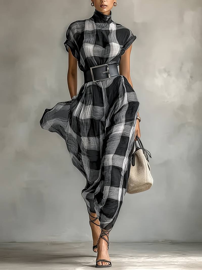 Nethara - Elegant Autumn Dress With Belt