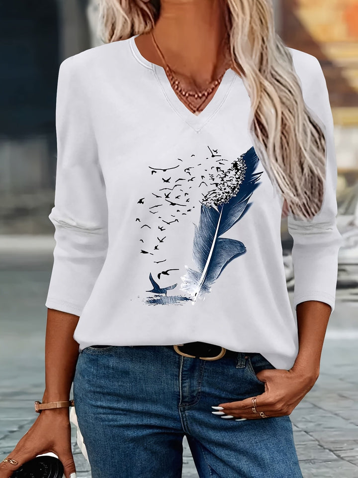 Liliieuza - Fashionable Summer V-Neck Shirt