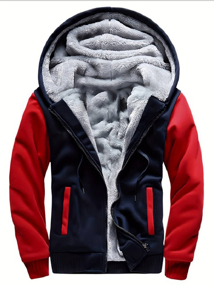 Oziel - Warm Fleece Hooded Jacket With Zipper